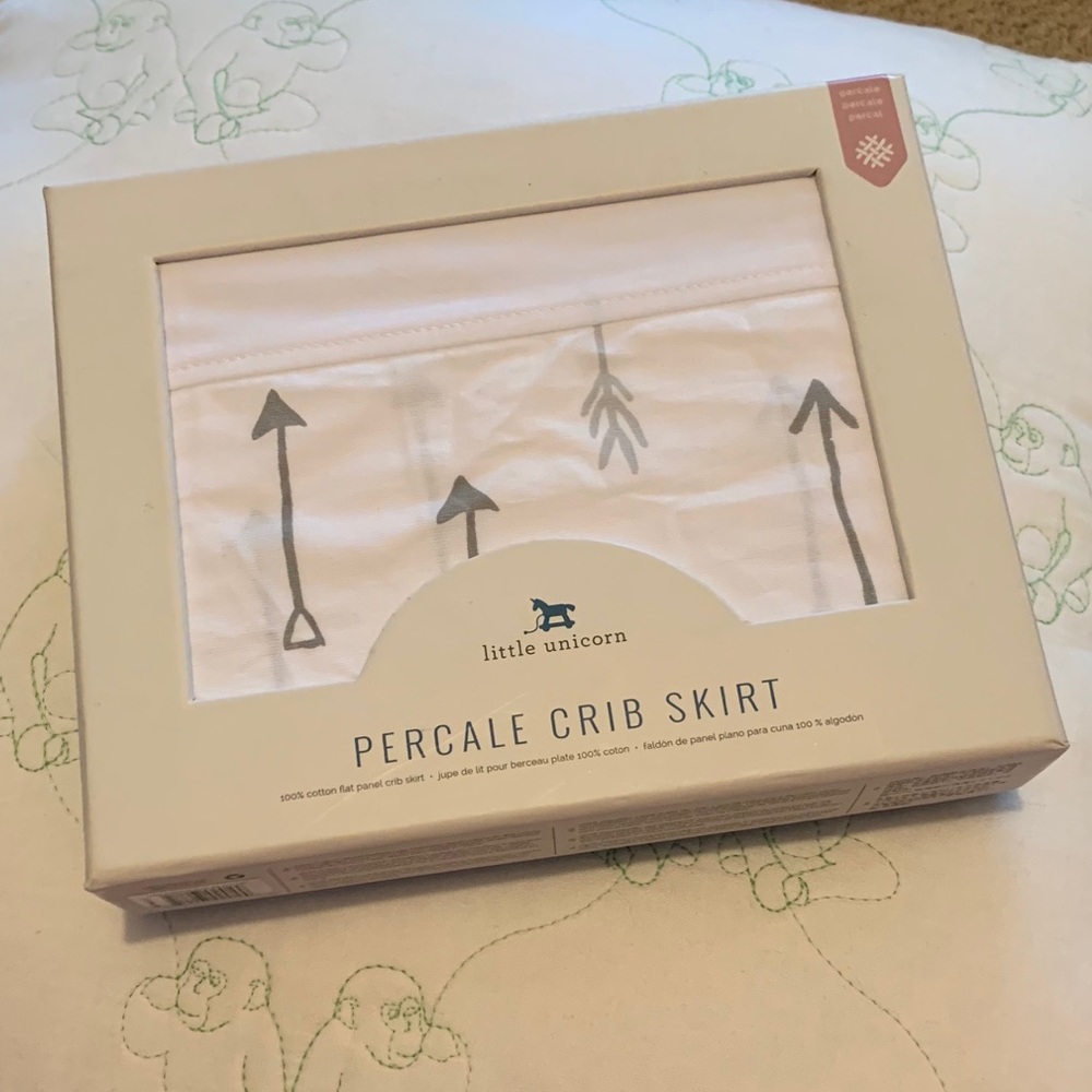 Grey / Gray Arrow Crib Skirt by Little Unicorn